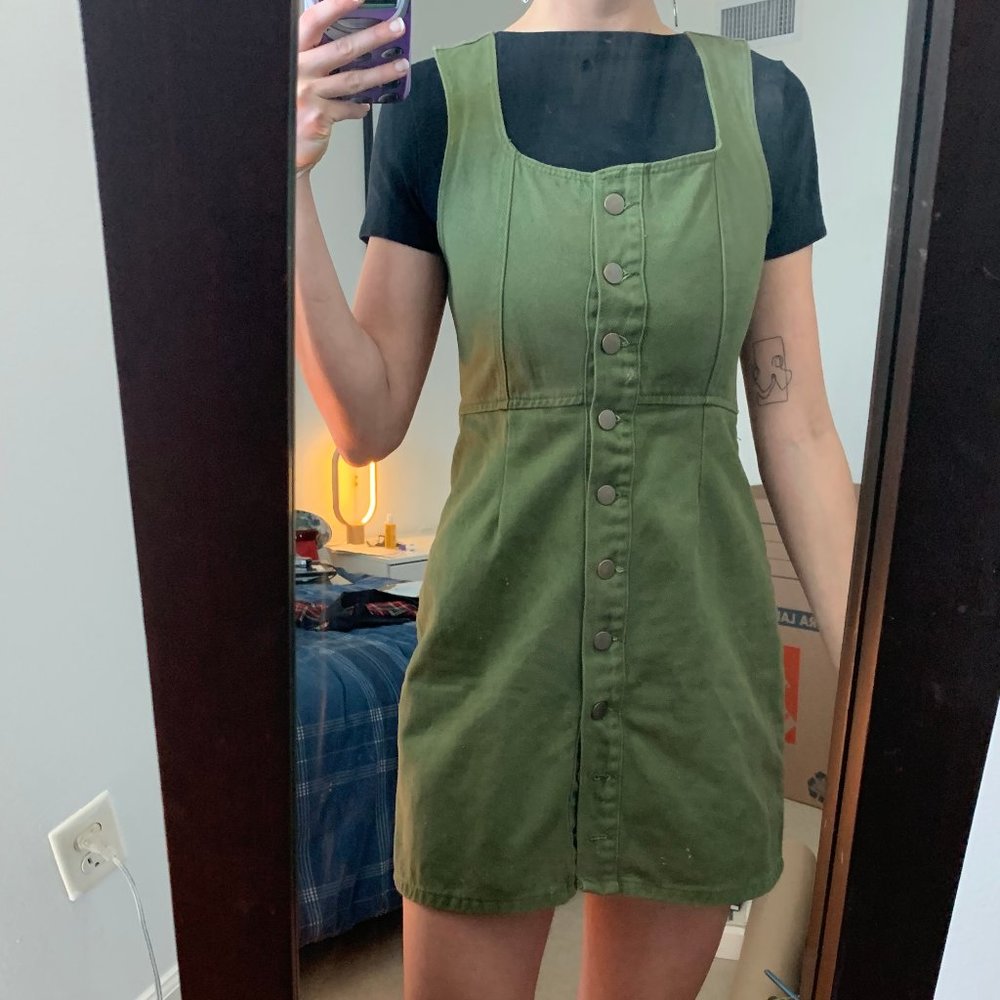 Button-Up Tank Dress (moss denim) - Picture 6 of 6
